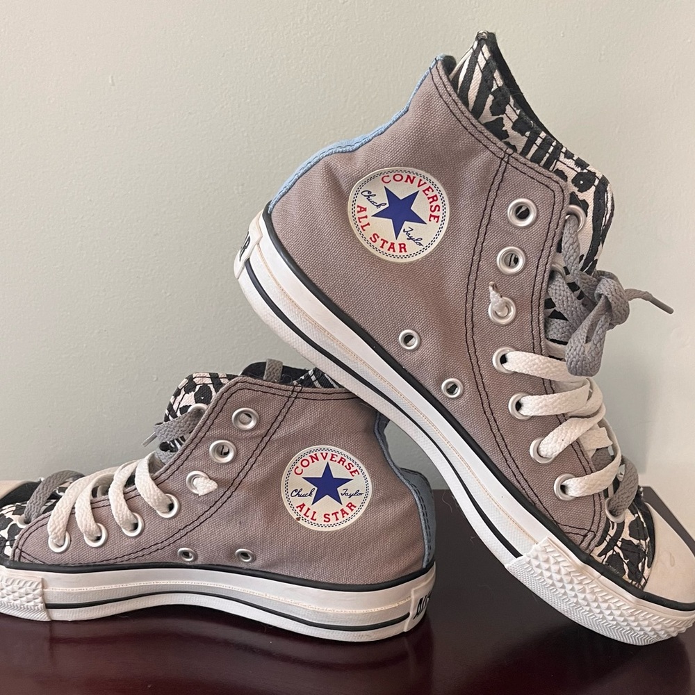 Converse Gray and Black High-Top Sneakers